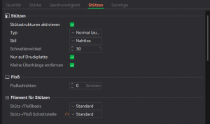 Einstellungen Bambustudio Trennschichtsupport