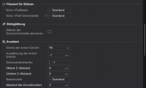 Einstellungen Bambustudio Trennschichtsupport